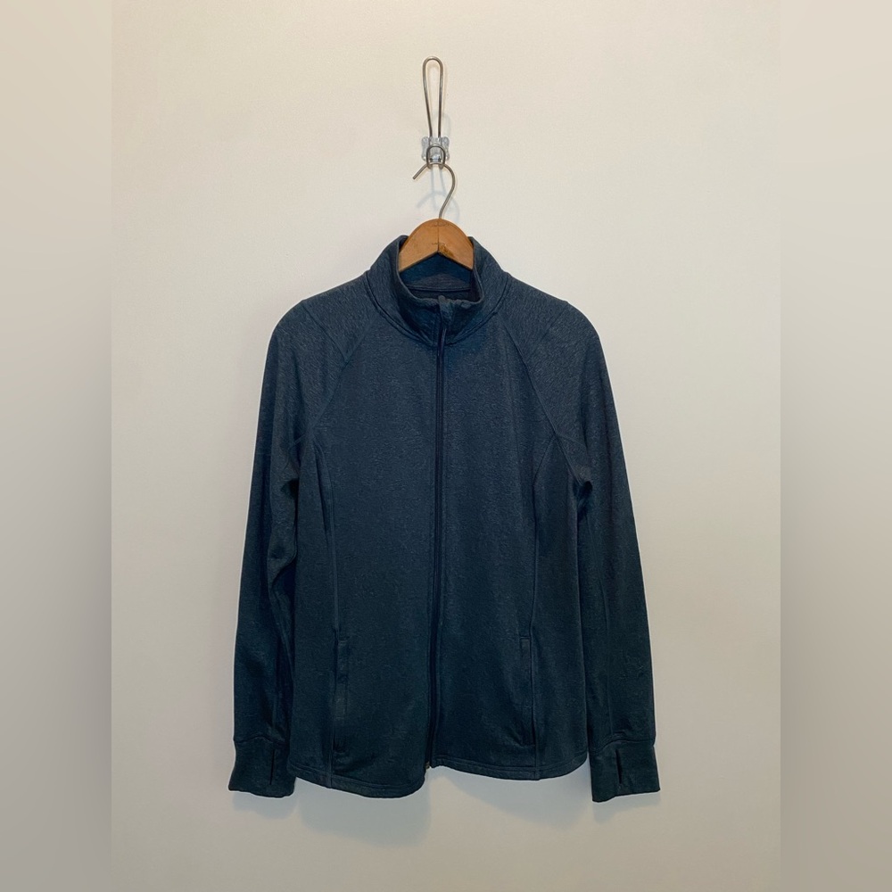 Old Navy Women's Dark Teal Full-Zip Athletic Jacket